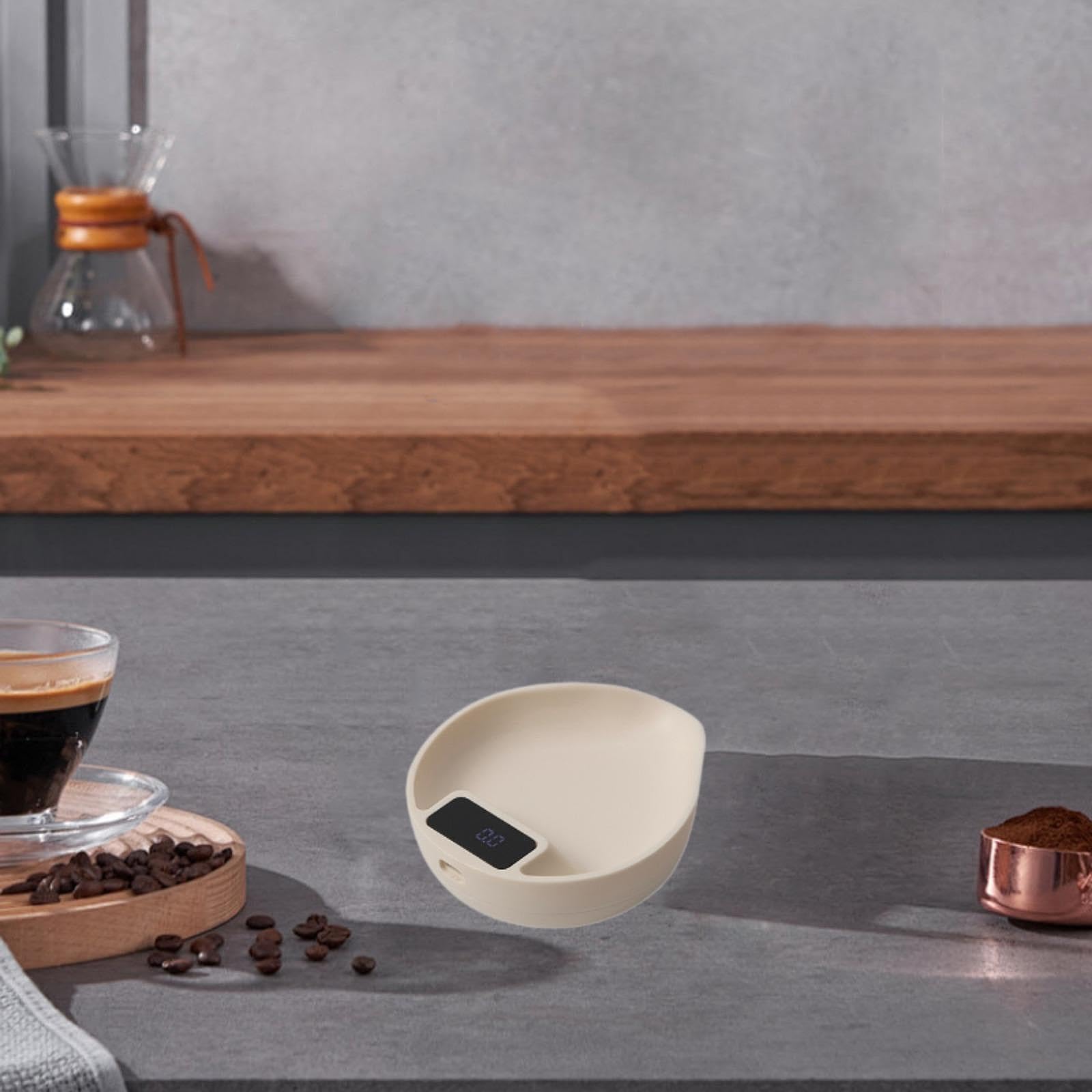 Präzise Küchenwaage, kompakte Küchen und Kaffeewaage mit hellem