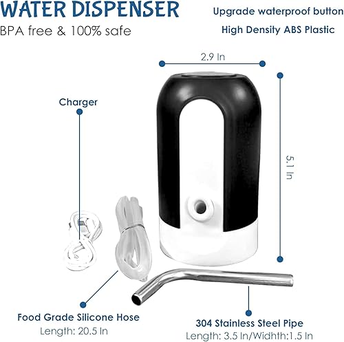 Miniatura 5 de Bomba dispensadora de agua manual de prensa manual  Bomba de agua potable portátil para botellas  Sin BPA, plástico de grado alimenticio  Ideal para