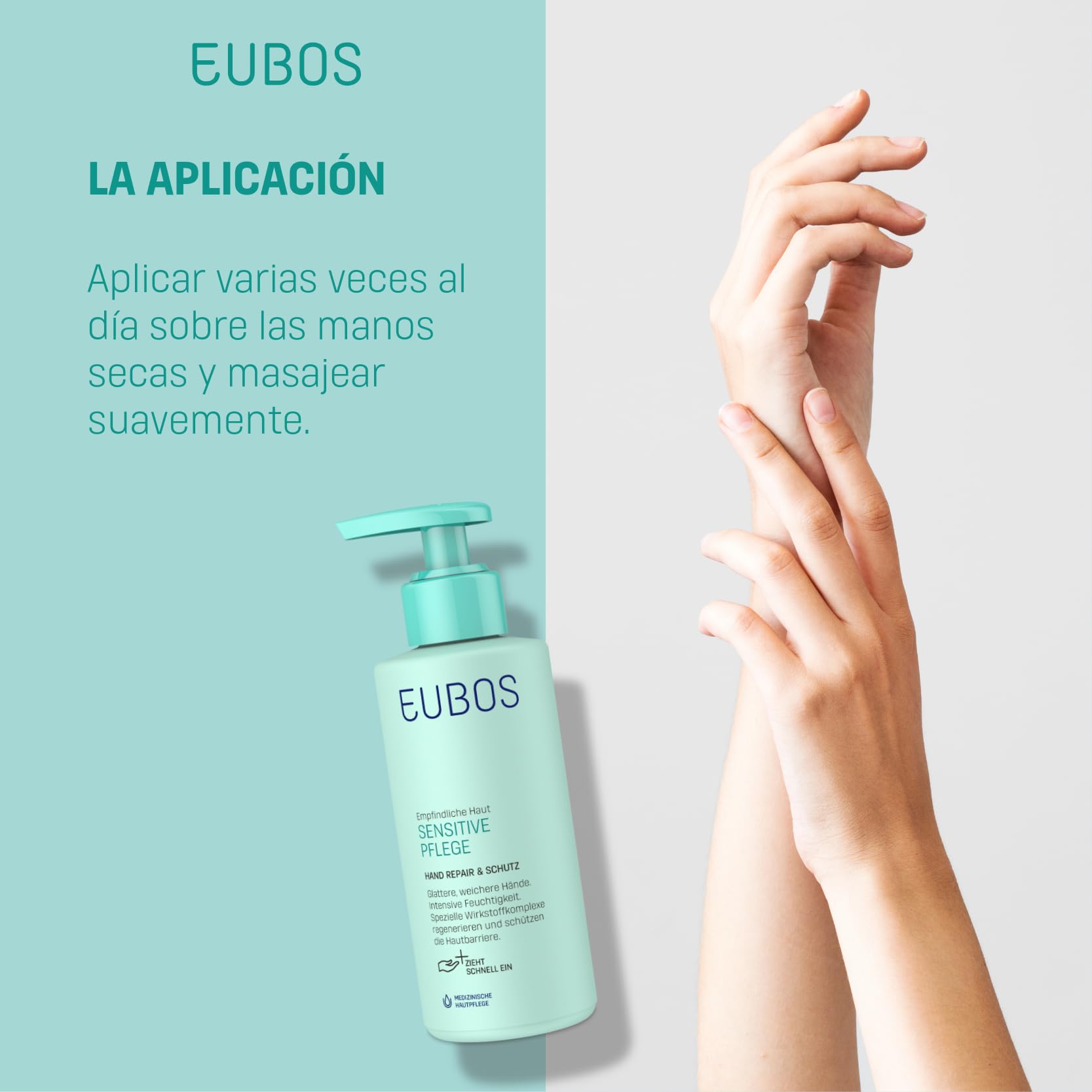 Handcreme zur Reparatur und zum Schutz der empfindlichen Pflege | in einem praktischen Spender | Creme für trockene und raue Hände | schützt die Haut vor täglichen Spannungen | 150 ml