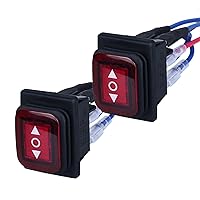 Vista 9 de 2 interruptores basculantes de polaridad de encendido y apagado, DPDT, 6 pines, 3 posiciones, interruptor basculante autobloqueante con cables