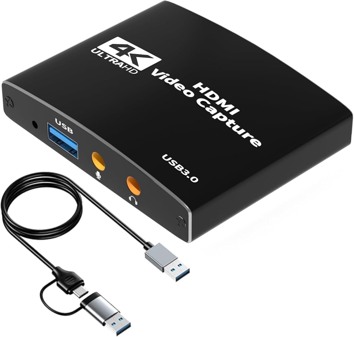 AMANKA 4KCapture Card,USB 3.0 Video Capture Card,1080P 60FPS Game Capture Card für Streaming Work Kompatibel mit Ps5/Switch/OBS/PC/Camera