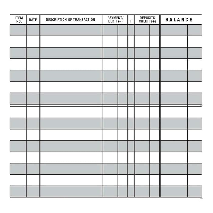 Buy 10 Easy to Read Checkbook Transaction Register Large Print Check