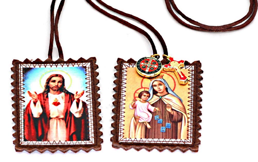 Buy OUR LADY OF CARMEL SCAPULAR Catholic Gold Religious Necklace