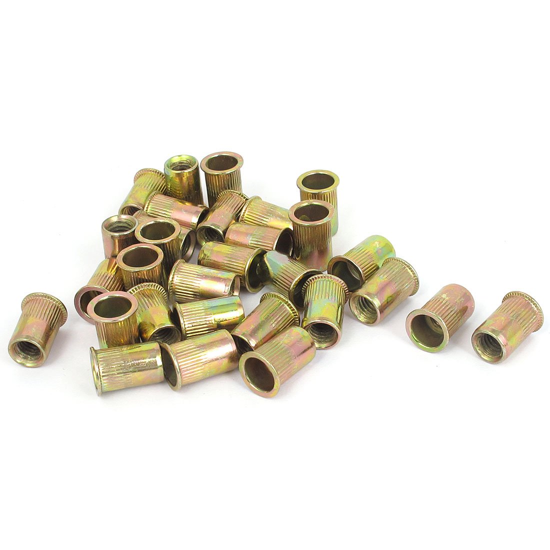 Aexit M6x14mm Metric Nails, Screws & Fasteners Zinc Plated Flat Head Blind Rivet Nut Insert Nut & Bolt Sets 30pcs