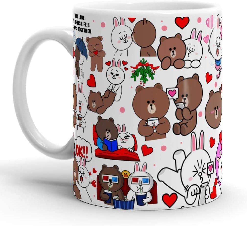 Tea Cups Brown White Ceramic Cony Collage 11oz 15oz Gifts Classic Mug For Coffee