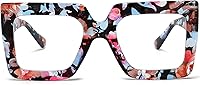 Vista 11 de AIEYEZO Oversized Square Blue Light Glasses for Women Cute Big Frame Glasses Fashion Clear Multi-Color Computer Eyewear
