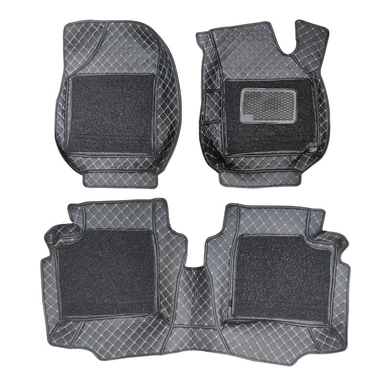Image of PROTEGO 7D 7-Layer Car Mats Full Set Custom Fit for Hyundai Tucson | Double-Stitched PU Leather + Velcro Bottom for Anti-Slip Grip | Mono Grass, Heavy Duty Vinyl, Non Woven Fabric,SoftFoam,XPE