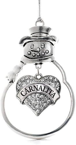 Miniatura 246 de Inspired Silver - Adorno Colombia Charm - Adorno de muñeco de nieve con forma de corazón de plata pavé con joyas de circonita cúbica
