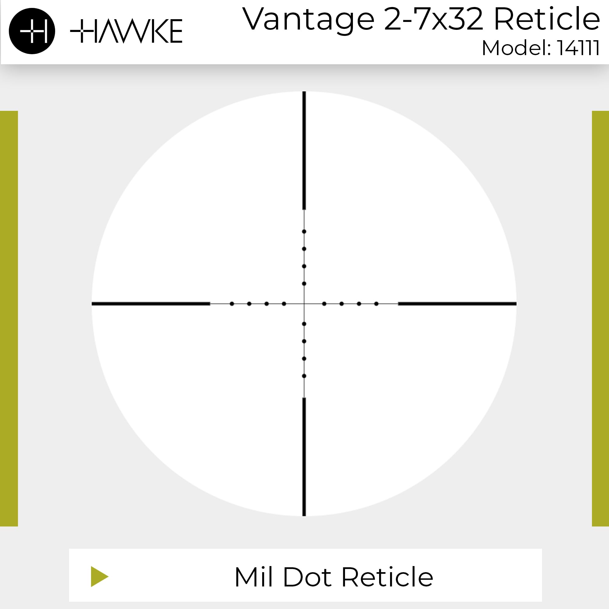 HAWKE Zielfernrohr VANTAGE 2-7x32 AO; Mil Dot