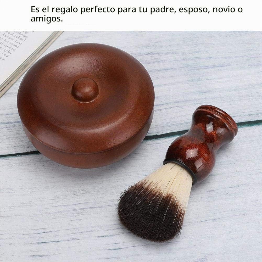 Agatige Brocha De Afeitar De 2 Piezas Y Tazón, 2 En 1 Kit De Afeitar De Madera Kit De Jabón De Afeitar Brocha De Afeitar Tazón De Jabón De Afeitar Para Hombres