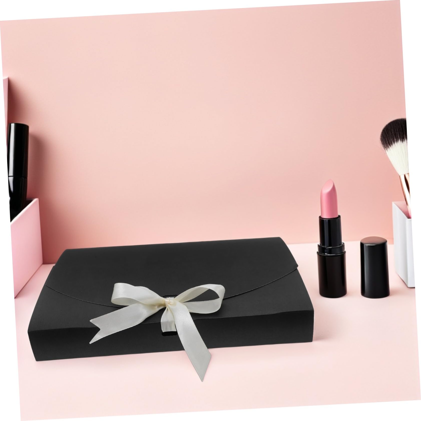 HEALSOPTHY 20 Stück Geschenkverpackung Geschenkbox Schwarz mit Schleife Papierverpackung für Schals Unterwäsche Hemden Handtücher Wiederverwendbare Verpackung für Geburtstag Hochzeit Party