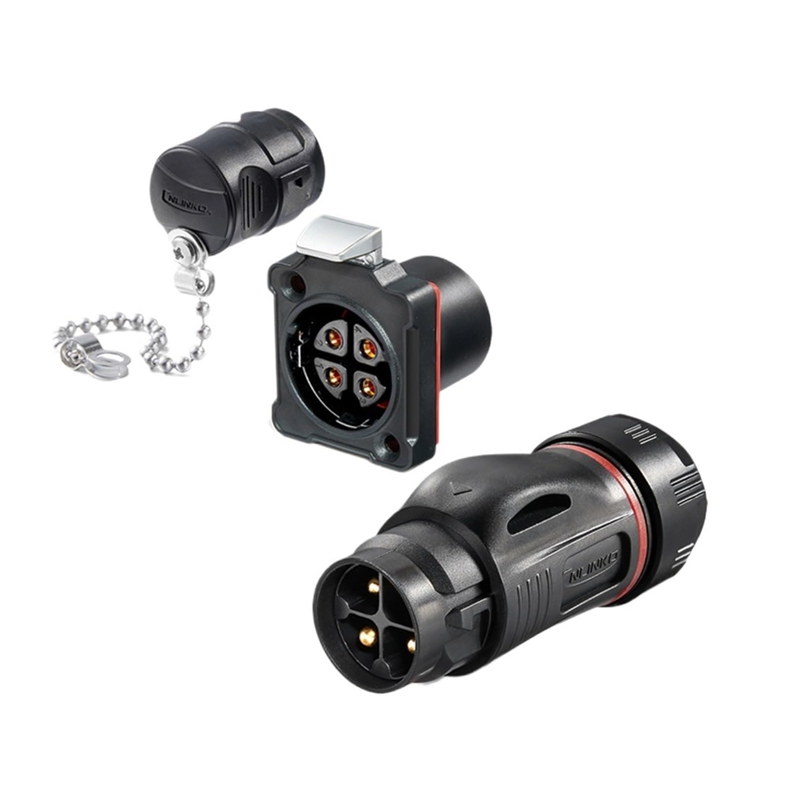 Conector eléctrico de soldadura PBT impermeable M24 IP68 500 V - Conector industrial for cable de alimentación y señal(Male Socket,24P)