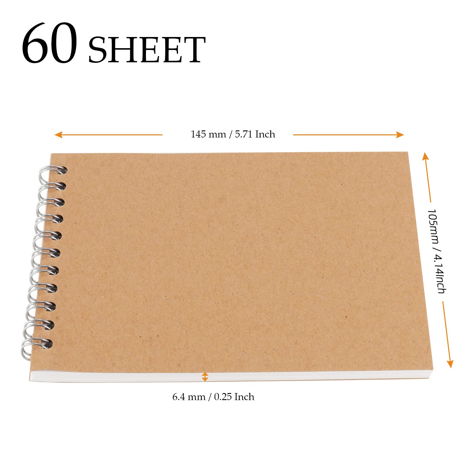MUKCHAP 25 Pack A6 Spiral Bound Sketchbook, 4x6 Inch Sketch Pads with 60 Sheets/120 Pages for Drawing, Painting