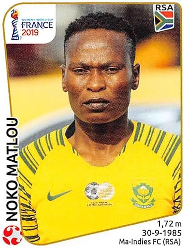2019 Panini FIFA Women's World Cup France Album Stickers (Individual Sticker Only) Soccer #164 Noko Matlou South Africa 2 Inch by 2 1/2 Inch