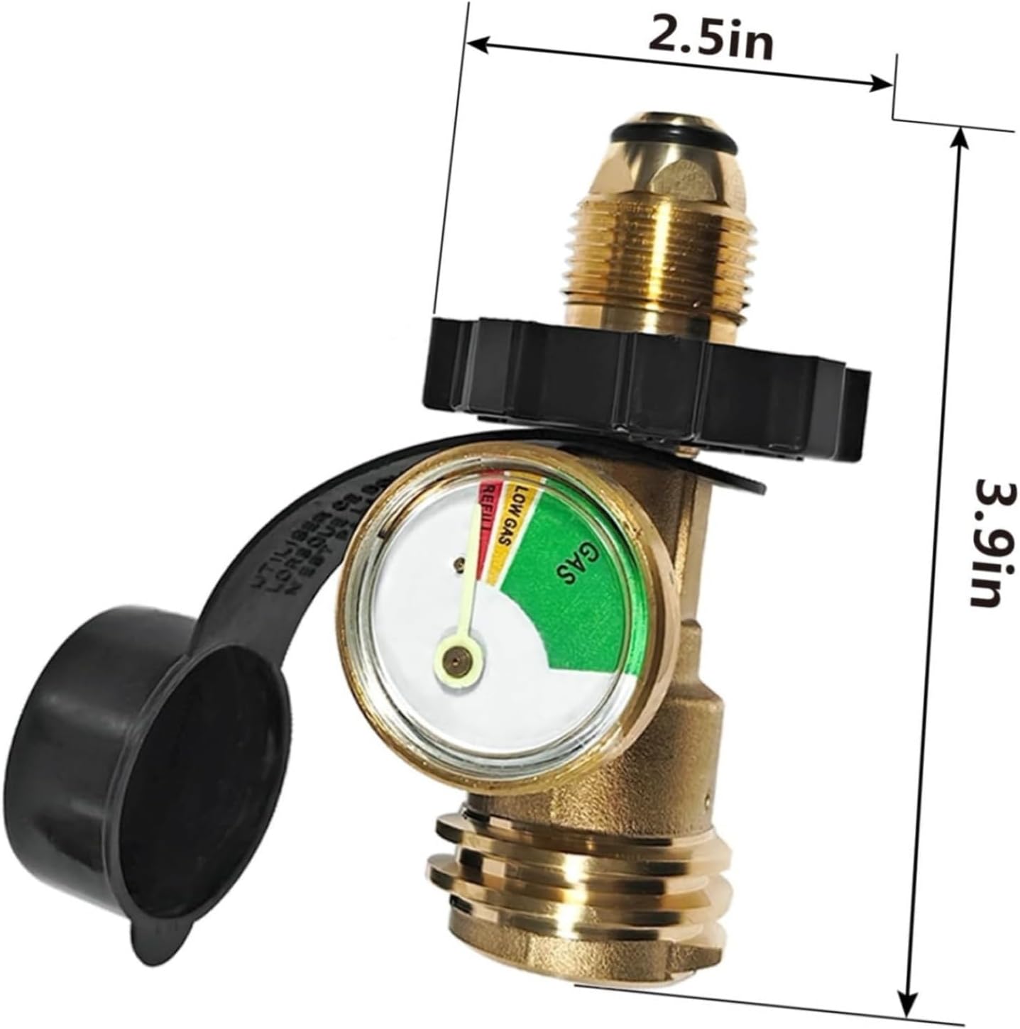 2Pcs Propane Tank Gauge 100 lb, Solid Brass Gas Pressure Meter, Universal Fit for POL to for QCC1 Type 1 for Gas Tank Service