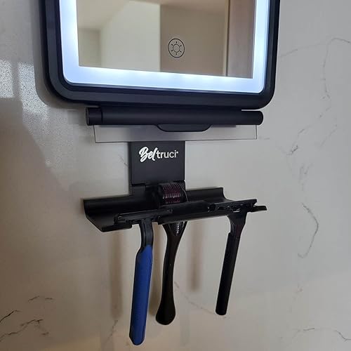 Miniatura 9 de Espejo de tocador con luces | Espejo de ducha sin niebla | Espejo de afeitar ligero de 3 luces con una escobilla de goma | Espejo de pared LED a