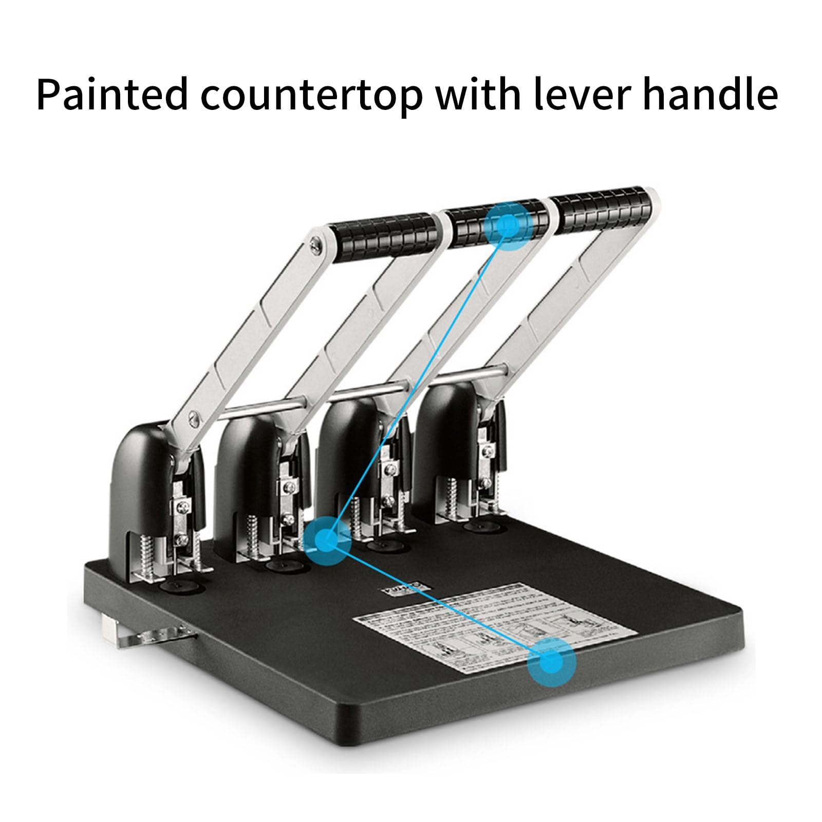 Perforatrice per carta a 4 fori, capacità 150 fogli, resistente, con guida regolabile per carte in PVC, fogli laminati, perforatrice da scrivania resistente