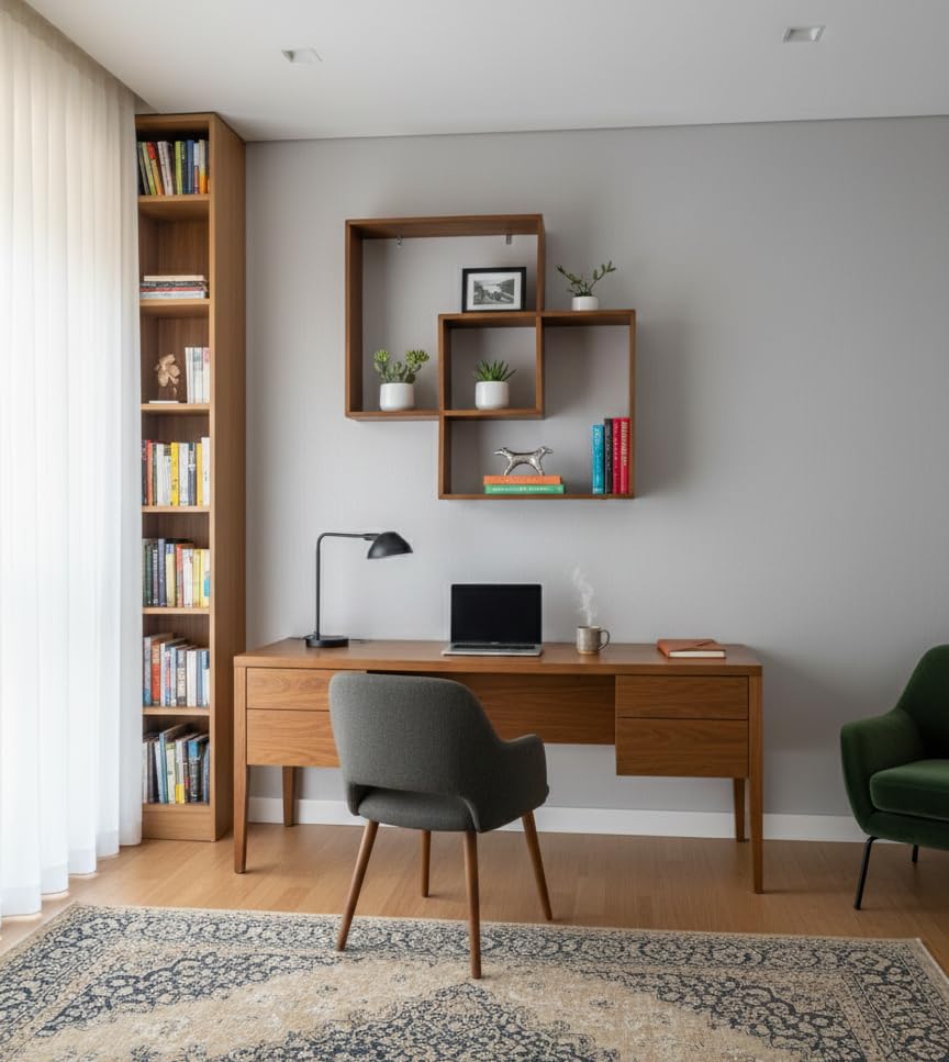 Delex Floating Shelves for Wall Decorative Cube Shelf Mango Wood Wall Mounted Shelves