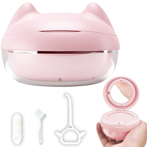 Estuche de retención para limpieza, protector bucal sin fugas, bonito estuche de retención con herramienta de extracción de retenedor y cepillo