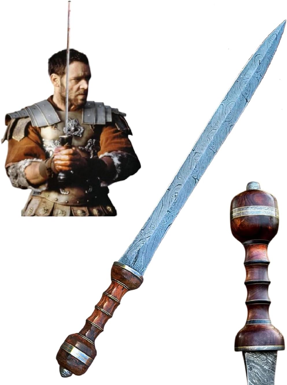 'Forest Hunting – Custom Handmade Roman Gladius Sword Medieval Warrior Damascus Steel Sword Battle Axe, Viking swods, Full Tang Blade