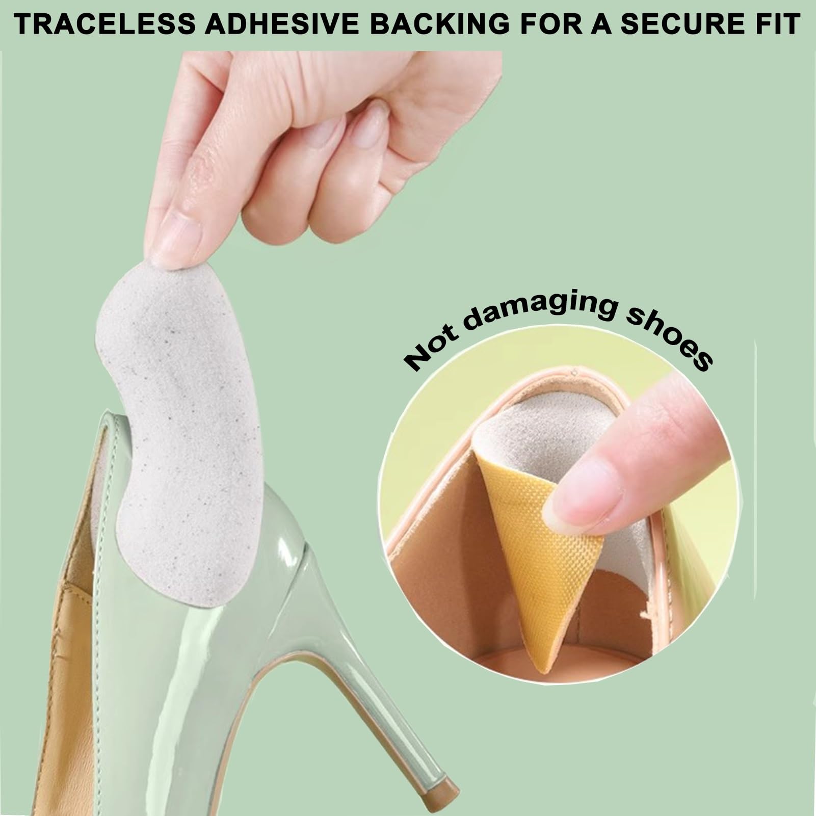 Cuscinetti Per Scarpe Inserti per cuscini di rivestimento per tallone per scarpe larghe, vestibilità e comfort migliorati, prevengono lo sfregamento del tallone, vesciche, dolore ai piedi,Nero (Color