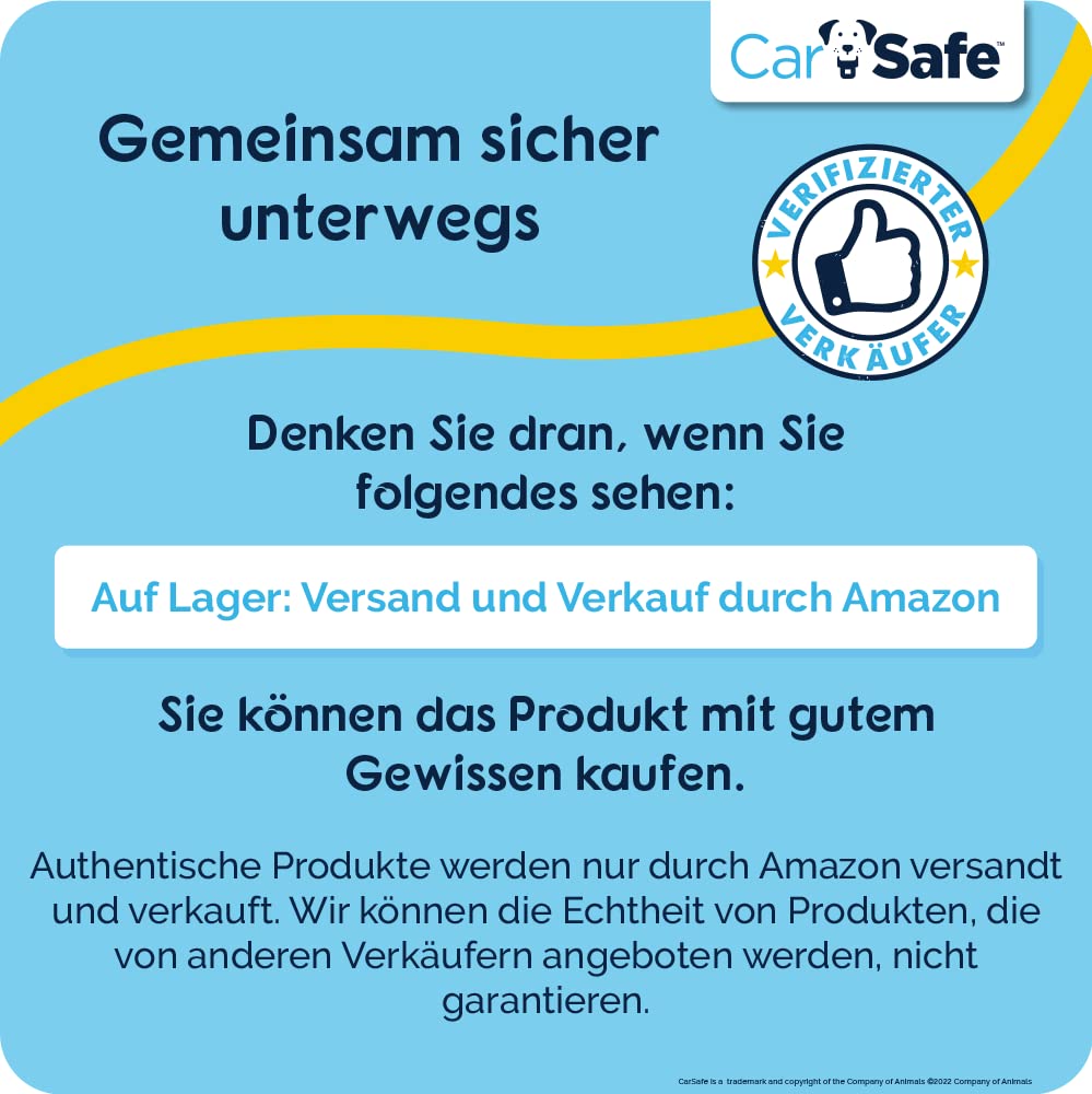 CarSafe Hunde Reisegeschirr, sicher & gesetzeskonform mit dem Hund unterwegs, erfüllt die Straßenverkehrsordnung, Tiere im Auto zu sicheren, für kleine Hunde geeignet (Größe S)