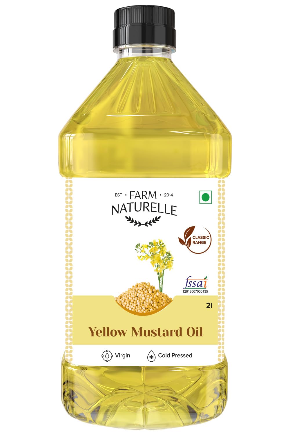 Farm Naturelle Pure Virgin Cold Pressed Fssai Certified Yellow Mustard Oil (2ltr) (B096G52YPL) Amazon Price History, Amazon Price Tracker