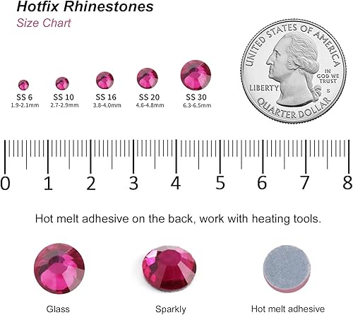 Vista 201 de 6000 diamantes de imitación termoadhesivos a granel, diamantes de imitación azules para ropa de manualidades, cristales termoadhesivos