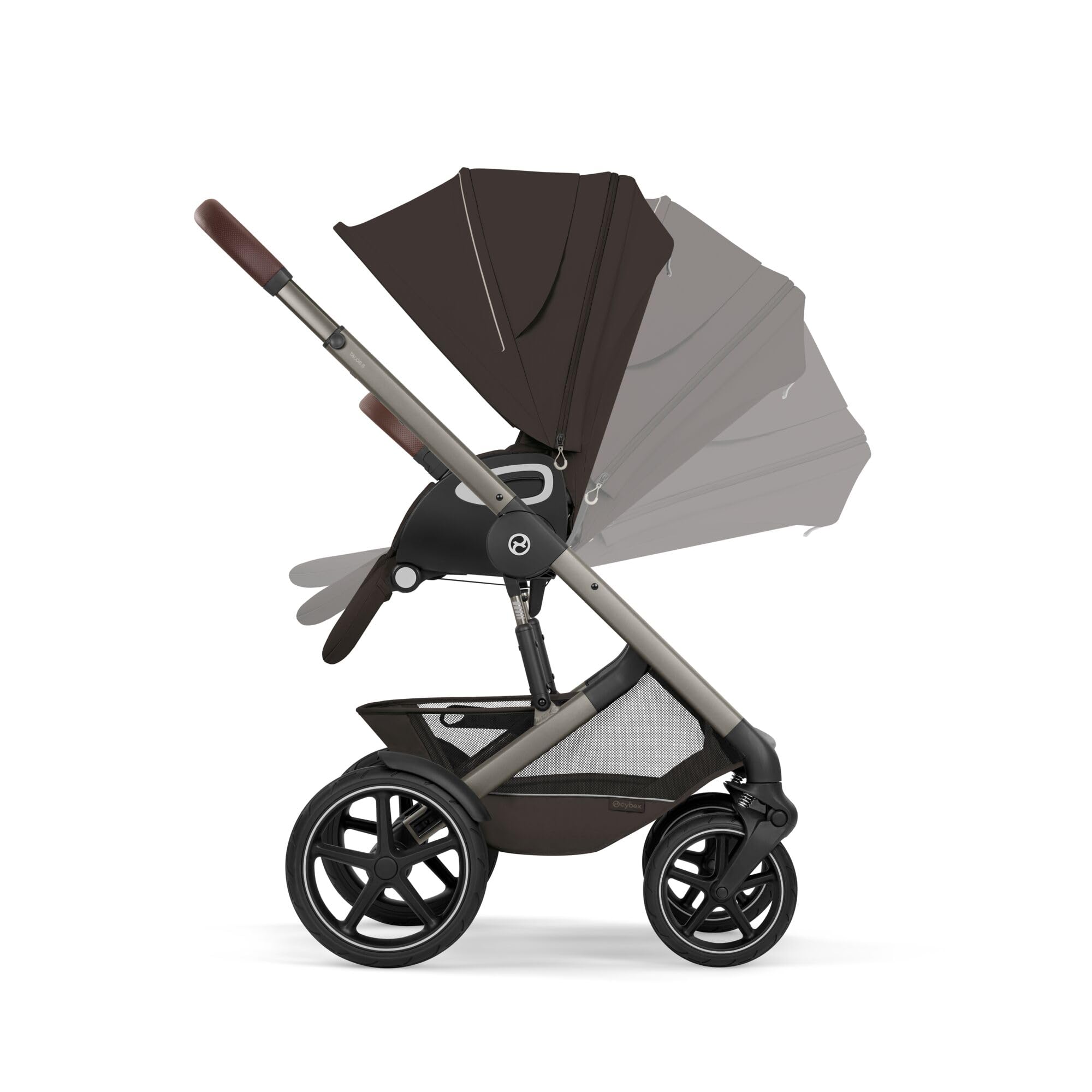 CYBEX Gold Poussette TALOS S LUX & nacelle Fold Cot, Chocolate Brown | De la naissance à 4 ans, jusqu'à 22 kg max, nacelle pliable, système de voyage tout-terrain, capote XXL UPF50+