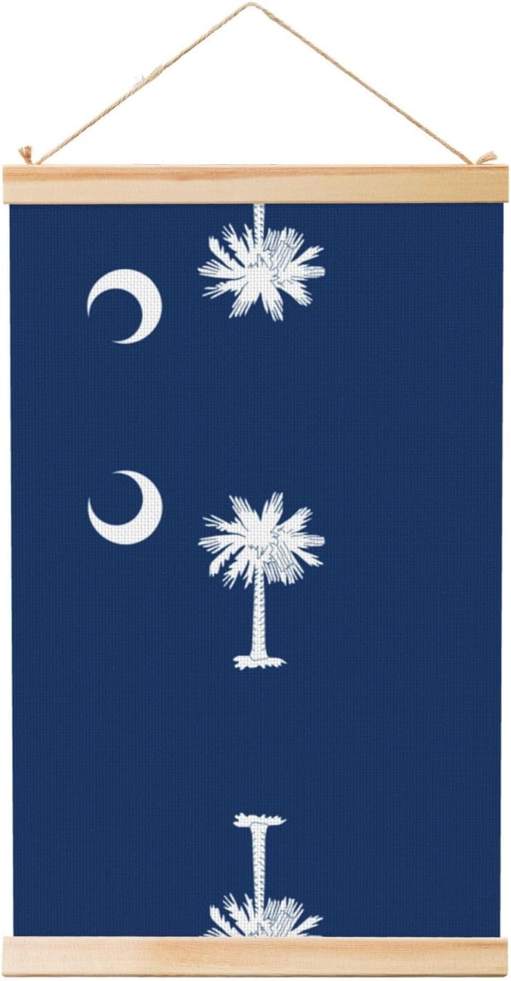 South Carolina Flag Print Poster Hanger,Hanging Poster, Poster Frame,Wood Poster Hanger, For Wall Hanging