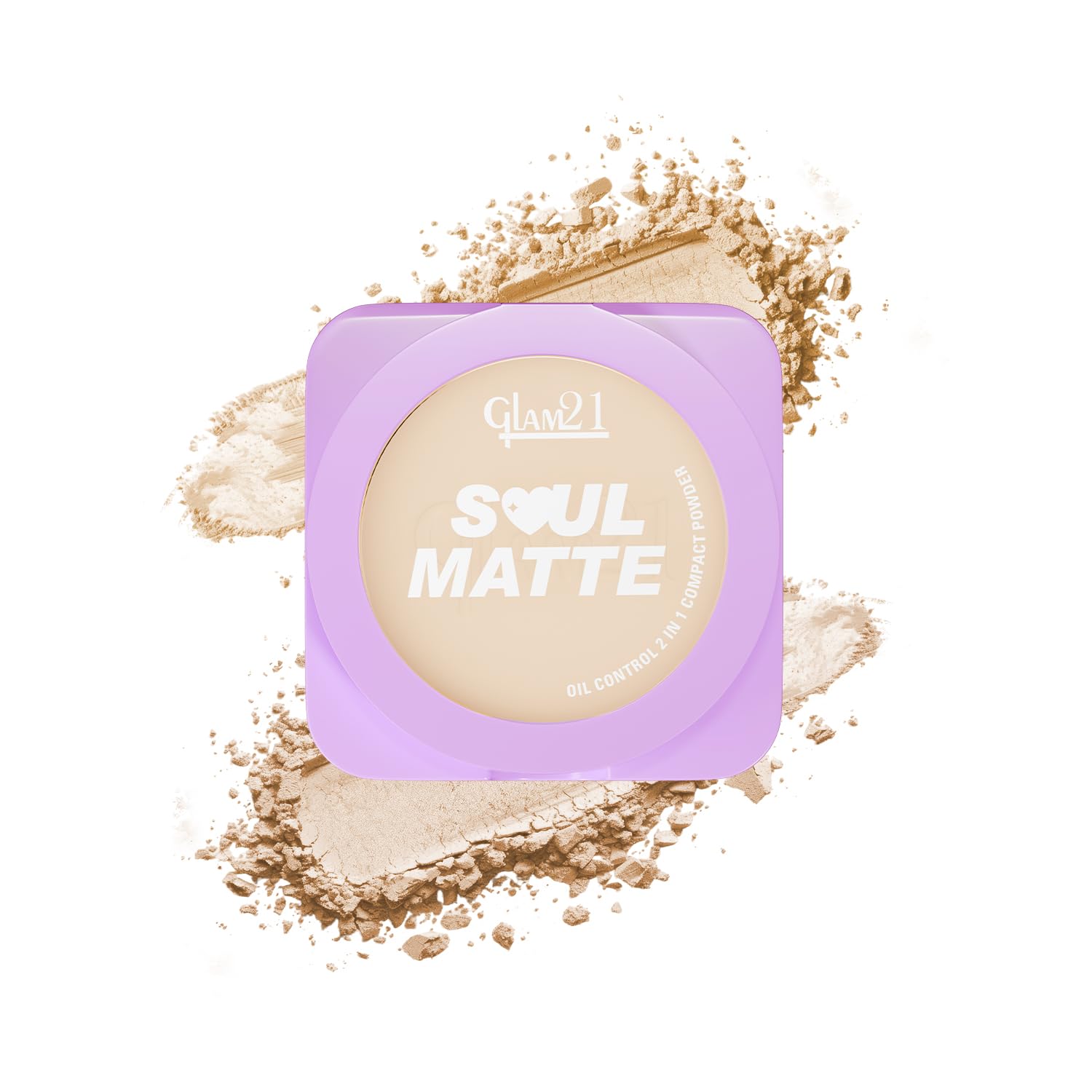 Glam21 Soul Matte Oil Control 2 in 1 Compact Powder | Matte & Shimmer Shades | Air Light Formula & Stay Upto 10 hrs | Rich With Hyaluronic Acid, Squalane & Mango Butter |SPF20 |18gm- Silk Ivory 01-image-2