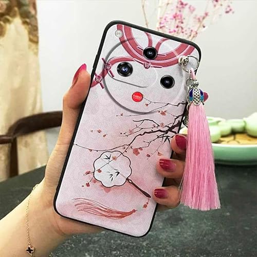 Phone Case Compatible with ZTE Nubia Focus2 5G, Anti-knock Shockproof Back Cover Anti-dust Bell Durable TPU Protective Tassel So
