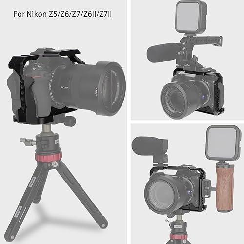 Miniatura 5 de Jaula completa para cámara Nikon Z6II Z7II Z6 Z7 Z6ii Z7II sin espejo, soporte de luz de relleno de micrófono de montaje de extensión, accesorios de