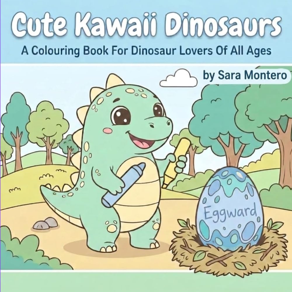 Cute Kawaii Dinosaurs: A Colouring Book for Dinosaur Lovers Of All Ages (Cute Kawaii Animals)