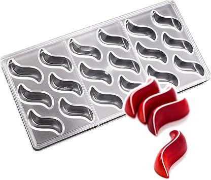 18 cavities curve arc S shape polycarbonate PC chocolate mold ice cube mould chocolat candy making molds DIY baking stuff