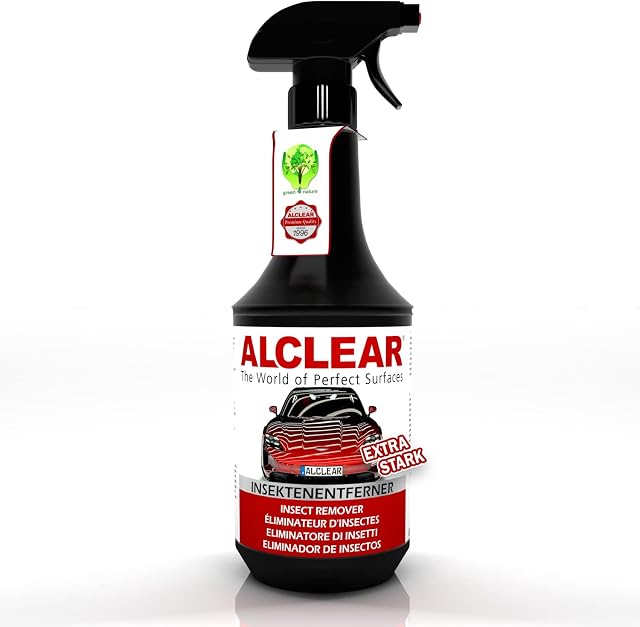 ALCLEAR 721IX Car insect remover EXTRA, rust film remover, pre-cleaner for car paint, chrome and plastic parts, 1.000 ml, black