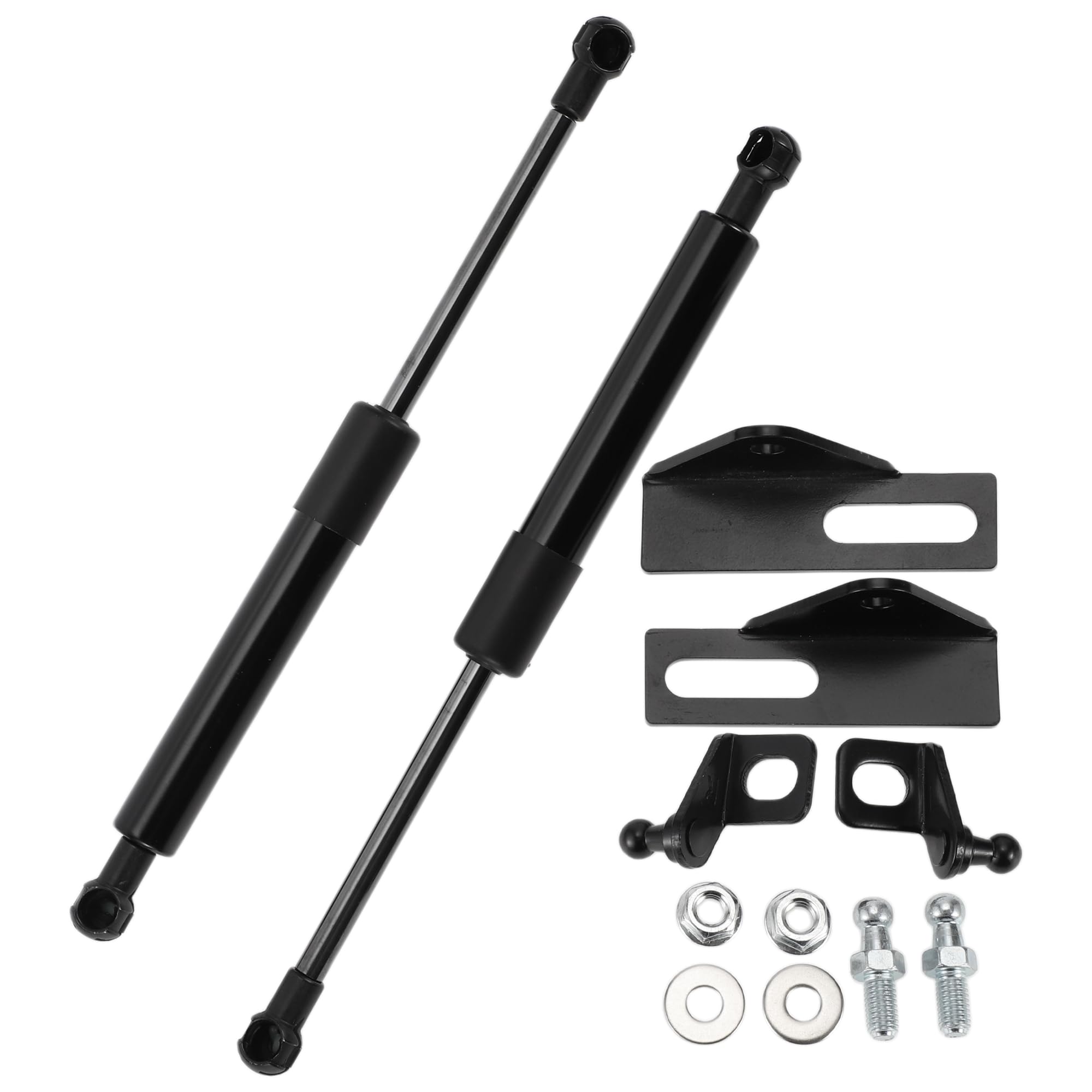 Lift Struts For Toyota Chr 2018-2022 Front Hood Gas Spring Black With Mounting Bracket, Gasket 2 Sets | Noir, Acier Au Carbone, Longueur Étendue 25cm, Comprimée 16cm, 2 Supports De Montage, 2 Joints, Installation Facile.