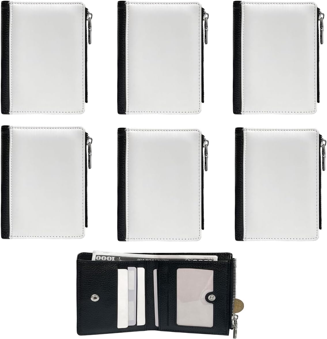 Limitronix 10 pieces Sublimation Wallets Blanks for Men Women Valentines Gifts Employee Appreciation Wallets DIY Heat Transfer Sublimation Wallet With Zipper for Father's Day Office Travel Supplies