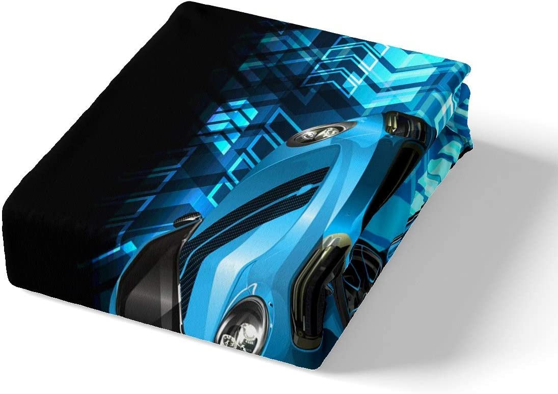 Juego de cama Coches 200x200cm Flecha Funda de edredón Juego de ropa de cama de Coche Deportivo Racing Coche Deportivo Rojo Azul Negro Transpirable Dormitorio Decoración Brillante