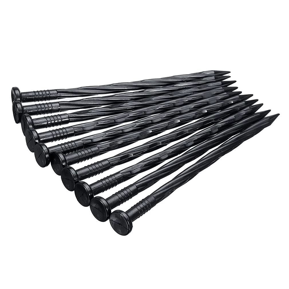 Lot 50 Piquets Ancrage Spirale Plastique 20,3 Cm - Bordure Paysage Et Fixation Extérieur