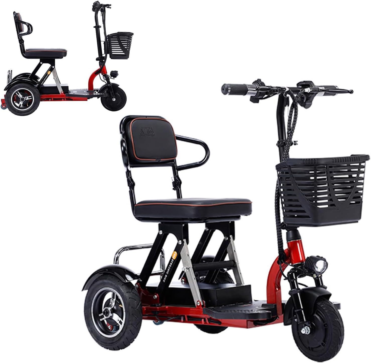 Scooter De Movilidad De Viaje Ligero con Cargador Y Cesta, Scooters De Movilidad De Viaje De 3 Ruedas, Sillas De Ruedas Eléctricas, Scooters Motorizados para Personas Mayores
