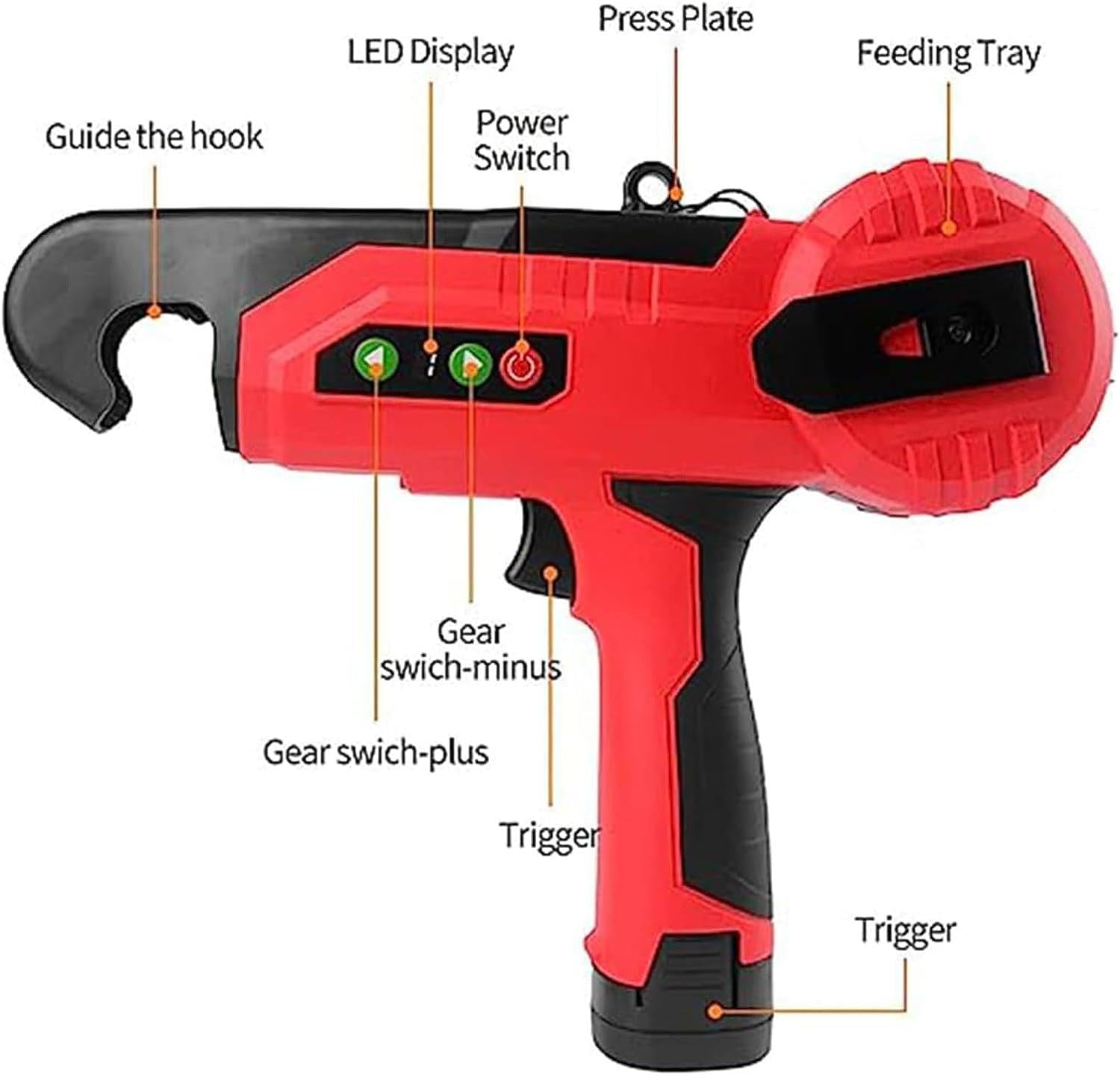 Herramienta eléctrica de cinta de viñedo para plantas,máquina de atado de alambre de tomate comercial completamente automática, herramienta de planta de jardín, para vegetales, frutas, plantas