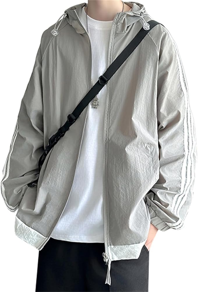 Amazon | [ZHOUSRG] 日焼け止め パーカー メンズ 薄手 通気