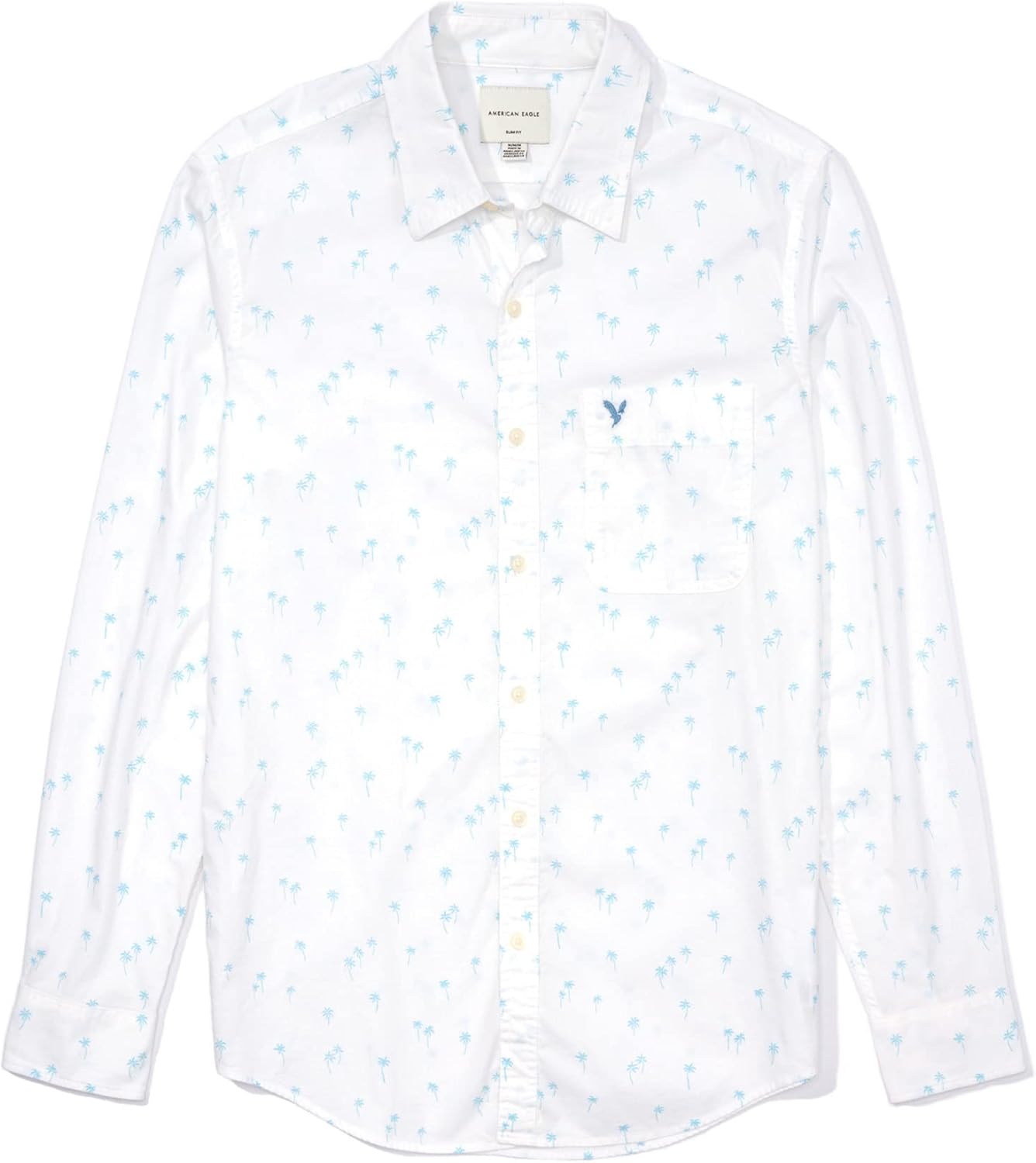 American Eagle Men's U01532361328 Printed Slim Fit Everyday Button