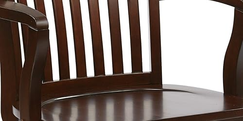 Miniatura 5 de OSP Home Furnishings Silla de escritorio de madera de lujo para oficina en casa con altura ajustable, inclinación de bloqueo y base resistente,