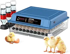 Chocadeira Automática 100 Ovos com Ovoscópio Integrado Joyfox, Controle Digital, Rotação 360°, Abastecimento Automático de Água, 220V – Azul