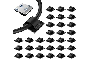 30-Pack Adhesive Wire Holders for Office, Home and Car