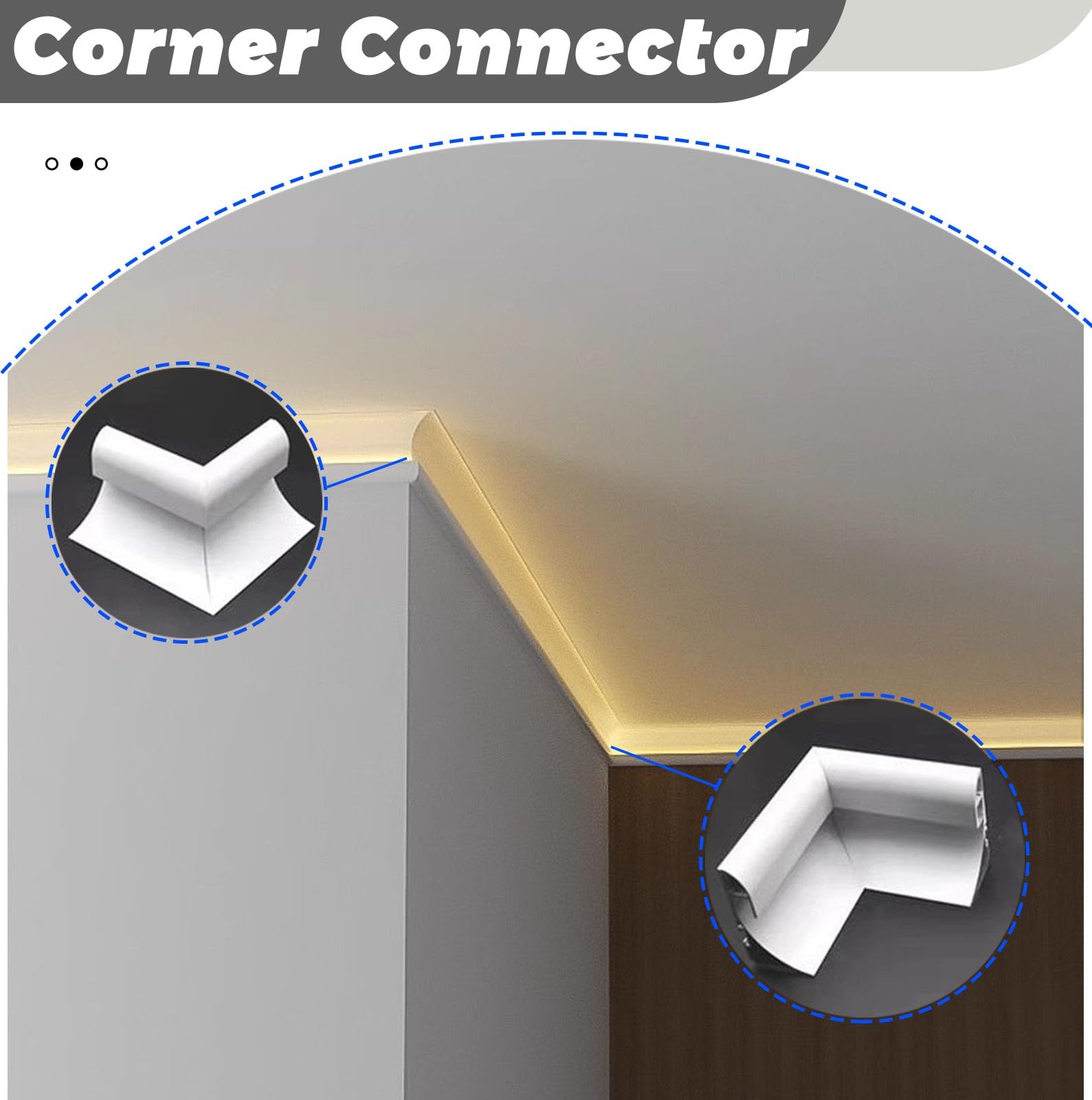 Indirektes LED-Beleuchtungs-Set – 2,1 m Aluminiumk mit Diffusor für Heimdekoration, Sockelleiste und Gesims
