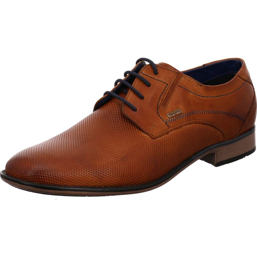 bugatti Men's Business shoe made of leather, derby with hand finish and perforation, Brown, 7.5 UK