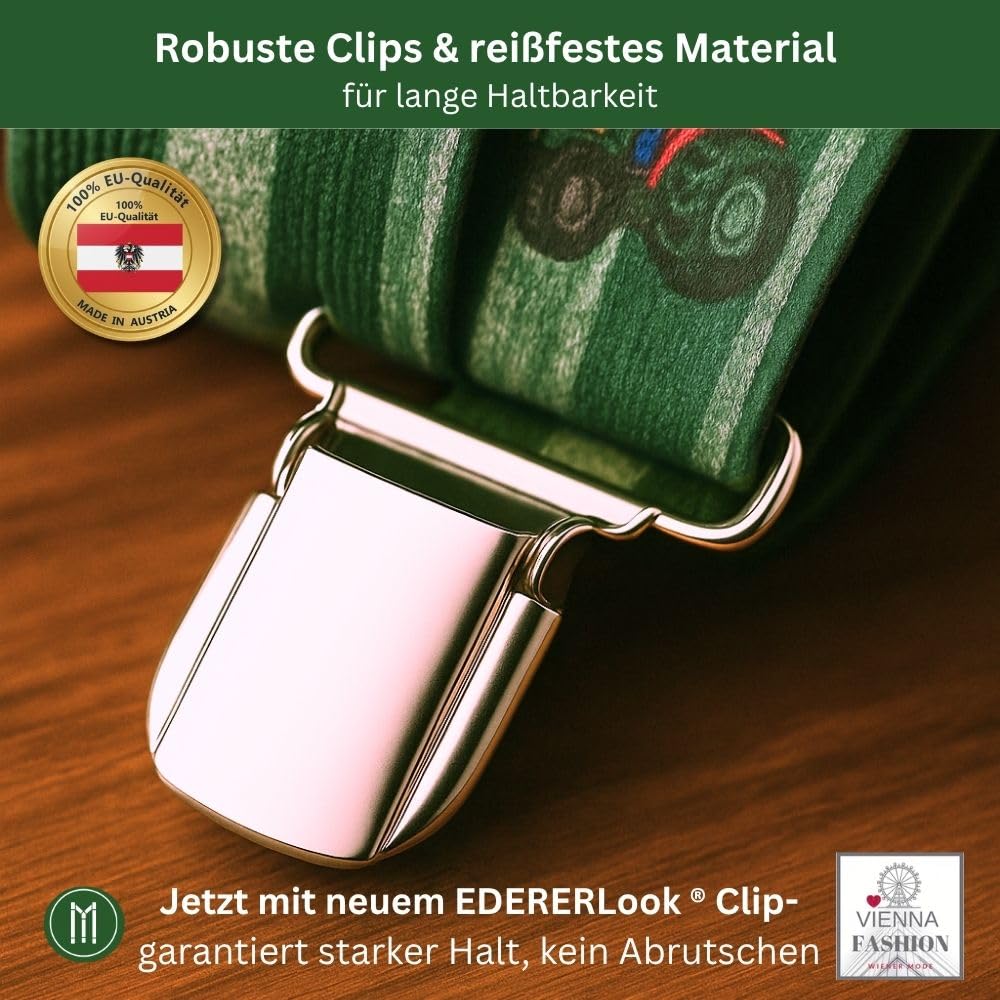 Tirantes para hombre, diseño de tractor, 3,5 cm de ancho, ajustable de 65 a 125 cm, forma de X, clips resistentes y gran comodidad, ideales para la agricultura, al aire libre, trabajo y como